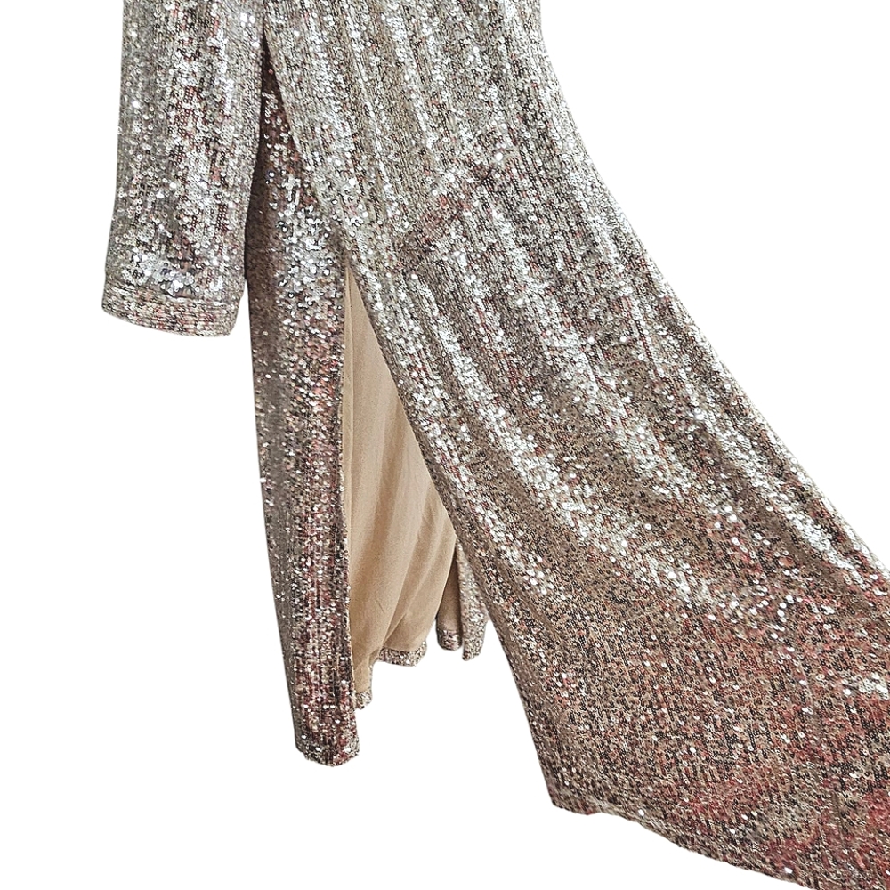 BB DAKOTA Nwot Silver Sequin Showstoper By Steve Madden Duster/Jacket - Picture 15 of 17
